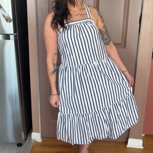 Universal Thread Women's Midi Cotton Striped Sundress